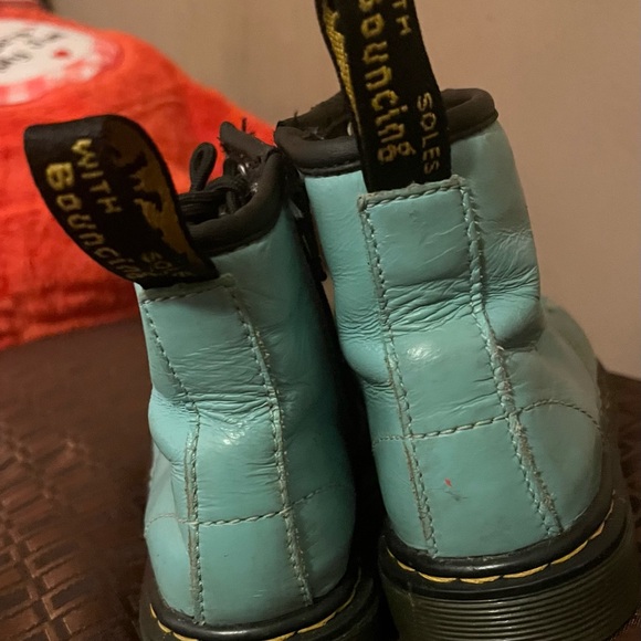 Dr. Martens Toddler Size 9c Light Teal Aqua Lace-Up Zip Combat Boots - Picture 4 of 5